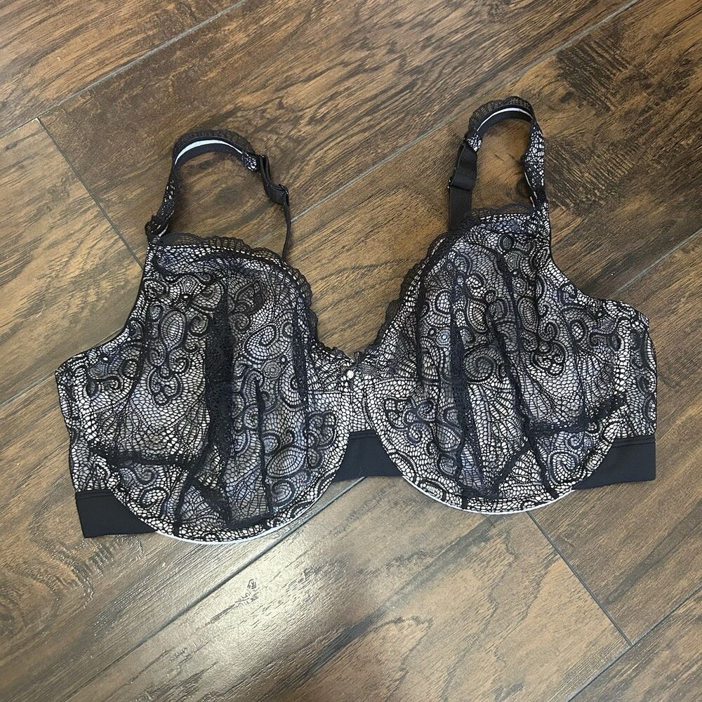Cacique 44 G Bra Opulent Lace Unlined Full Coverage Underwire Back Closure